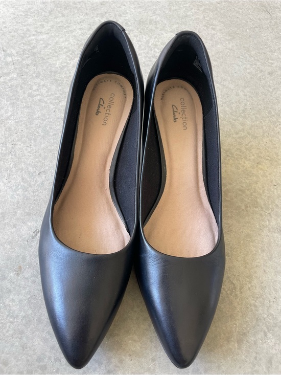 Clarks Shoes - Clarks Collection Ultimate Comfort Black Leather Pointed Toe Flats Size 9M